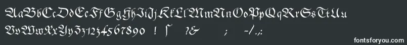 フォントGingkofraktur – 黒い背景に白い文字