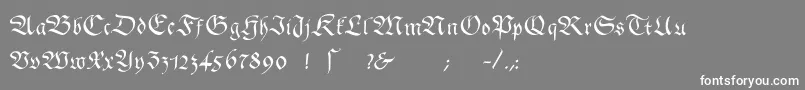 フォントGingkofraktur – 灰色の背景に白い文字