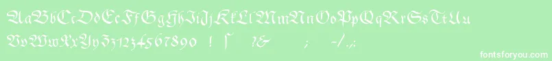 フォントGingkofraktur – 緑の背景に白い文字