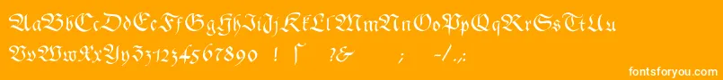 フォントGingkofraktur – オレンジの背景に白い文字