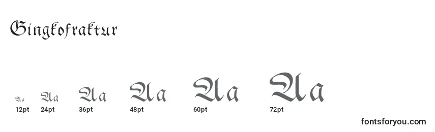 Gingkofraktur Font Sizes