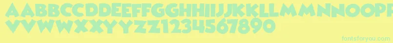 Fonte WickedMouseDemo – fontes verdes em um fundo amarelo