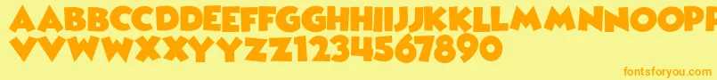 WickedMouseDemo Font – Orange Fonts on Yellow Background