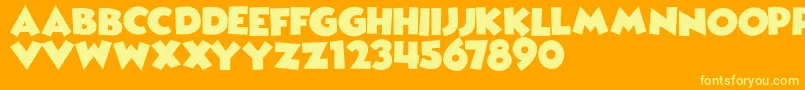 WickedMouseDemo Font – Yellow Fonts on Orange Background