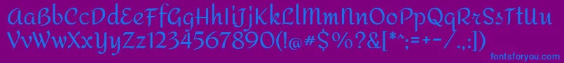 AmitaRegular Font – Blue Fonts on Purple Background