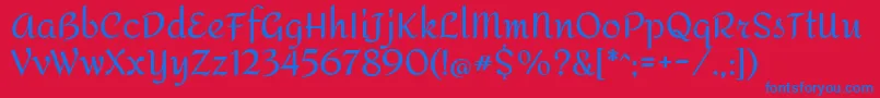 AmitaRegular Font – Blue Fonts on Red Background