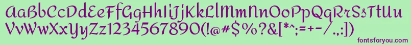 AmitaRegular Font – Purple Fonts on Green Background