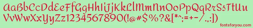 AmitaRegular Font – Red Fonts on Green Background