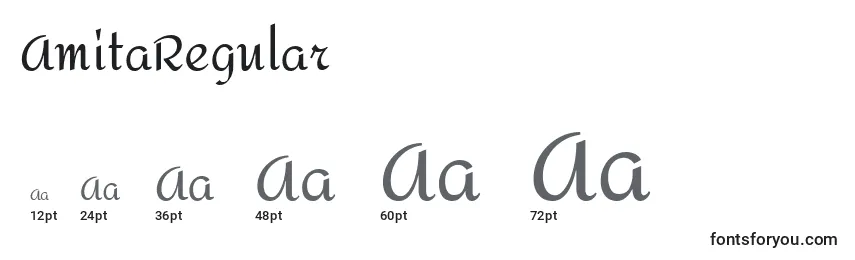 Размеры шрифта AmitaRegular