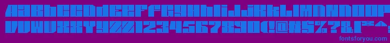 Spsl1sq2-Schriftart – Blaue Schriften auf violettem Hintergrund