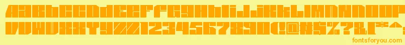 Spsl1sq2-Schriftart – Orangefarbene Schriften auf gelbem Hintergrund