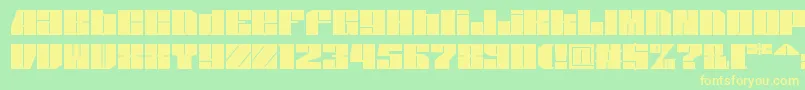 Spsl1sq2-fontti – keltaiset fontit vihreällä taustalla