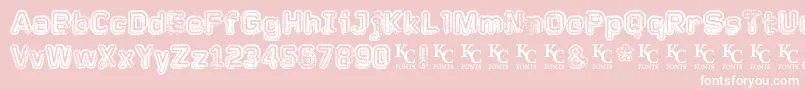 Fadedmemorydemo-Schriftart – Weiße Schriften auf rosa Hintergrund