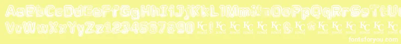 Czcionka Fadedmemorydemo – białe czcionki na żółtym tle