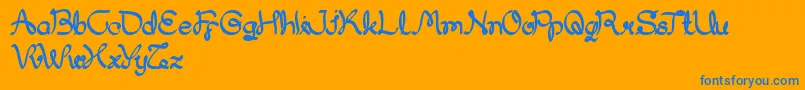 MyDear Font – Blue Fonts on Orange Background