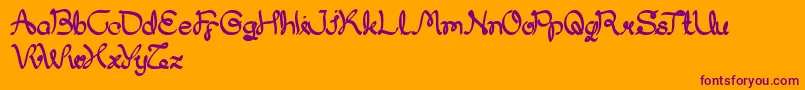 MyDear-Schriftart – Violette Schriften auf orangefarbenem Hintergrund
