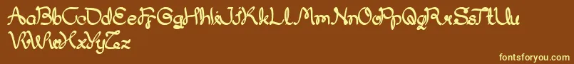 MyDear Font – Yellow Fonts on Brown Background