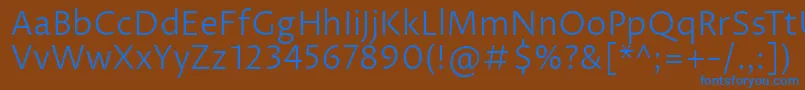 Czcionka ProzalibreLight – niebieskie czcionki na brązowym tle