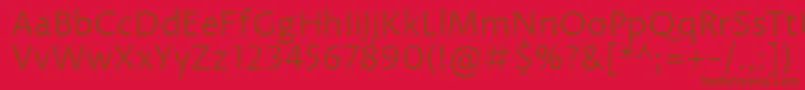 ProzalibreLight Font – Brown Fonts on Red Background