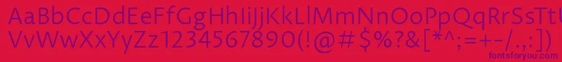 ProzalibreLight Font – Purple Fonts on Red Background