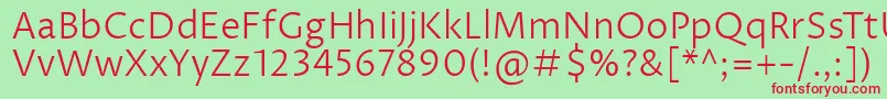 ProzalibreLight Font – Red Fonts on Green Background