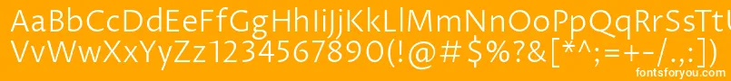 ProzalibreLight Font – White Fonts on Orange Background