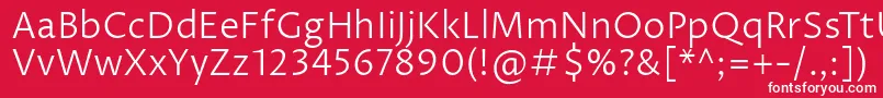 ProzalibreLight Font – White Fonts on Red Background