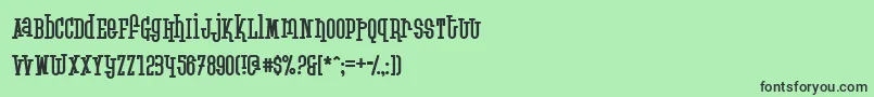 フォントKrupke – 緑の背景に黒い文字