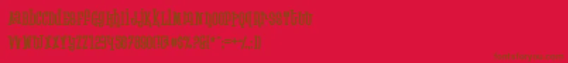 Krupke-Schriftart – Braune Schriften auf rotem Hintergrund
