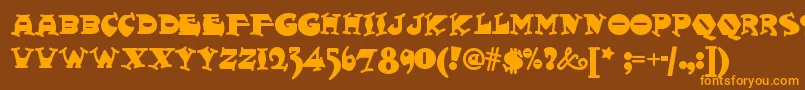 Fattysnaxnf Font – Orange Fonts on Brown Background