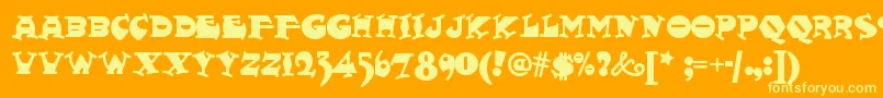 Fattysnaxnf Font – Yellow Fonts on Orange Background