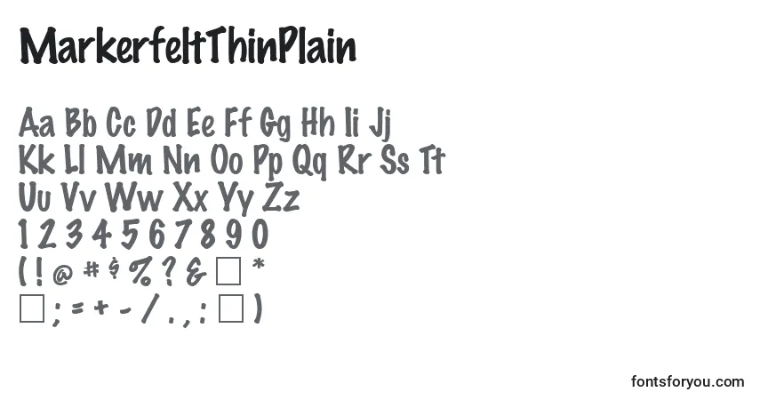 Police MarkerfeltThinPlain - Alphabet, Chiffres, Caractères Spéciaux