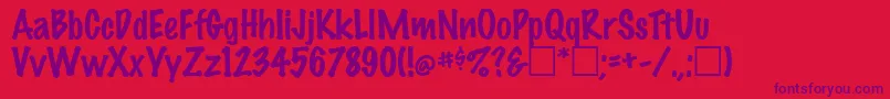 MarkerfeltThinPlain Font – Purple Fonts on Red Background