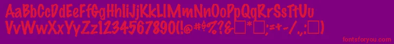 MarkerfeltThinPlain Font – Red Fonts on Purple Background