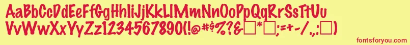 MarkerfeltThinPlain Font – Red Fonts on Yellow Background