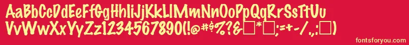 MarkerfeltThinPlain Font – Yellow Fonts on Red Background
