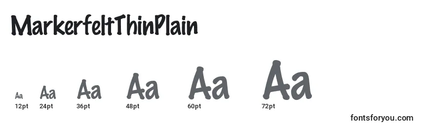 Größen der Schriftart MarkerfeltThinPlain