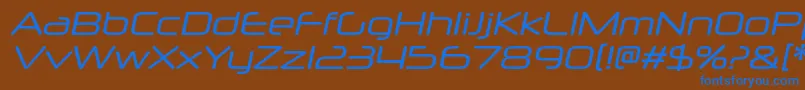 NeuropolxrgItalic Font – Blue Fonts on Brown Background