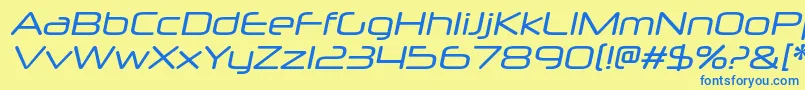 NeuropolxrgItalic Font – Blue Fonts on Yellow Background