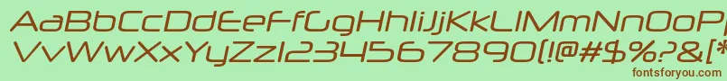 NeuropolxrgItalic Font – Brown Fonts on Green Background