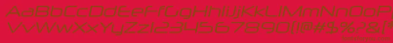 NeuropolxrgItalic-Schriftart – Braune Schriften auf rotem Hintergrund