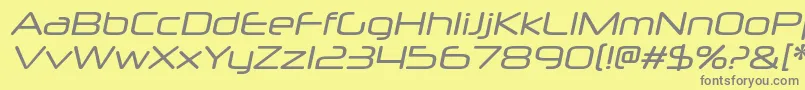 フォントNeuropolxrgItalic – 黄色の背景に灰色の文字