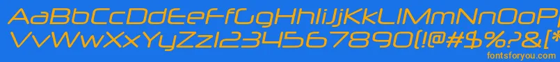 NeuropolxrgItalic Font – Orange Fonts on Blue Background