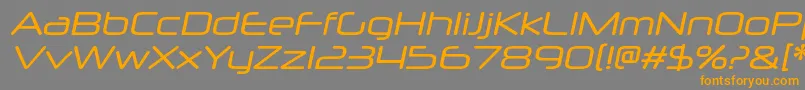 NeuropolxrgItalic-Schriftart – Orangefarbene Schriften auf grauem Hintergrund