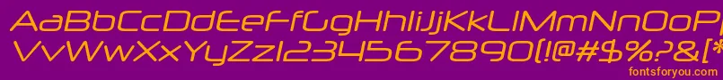NeuropolxrgItalic-Schriftart – Orangefarbene Schriften auf violettem Hintergrund