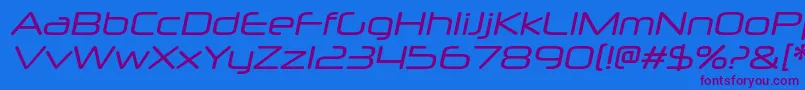 NeuropolxrgItalic Font – Purple Fonts on Blue Background