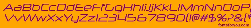 NeuropolxrgItalic Font – Purple Fonts on Orange Background