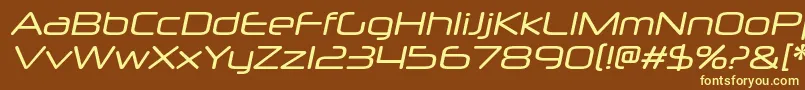 NeuropolxrgItalic Font – Yellow Fonts on Brown Background
