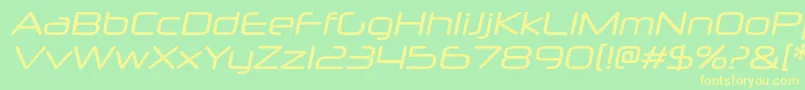 NeuropolxrgItalic Font – Yellow Fonts on Green Background