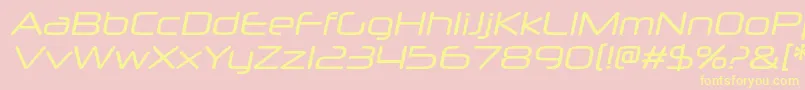 NeuropolxrgItalic Font – Yellow Fonts on Pink Background